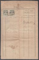 cca 1890-1900 Budapest, Logody utcai ház telekkönyve, birtokbaállási- és teherlap, okmánybélyegekkel...