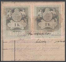 cca 1890-1900 Budapest, Logody utcai ház telekkönyve, birtokbaállási- és teherlap, okmánybélyegekkel...