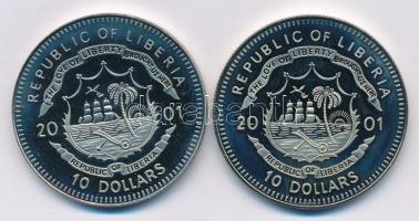 Libéria 2001. 10$ "Szabadság pillanatai - Női egyenlőség 1866" multicolor + 10$ "Szab...