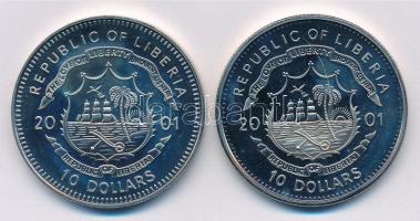 Libéria 2001. 10$ "Szabadság pillanatai - Gandhi élete 1869-1948" multicolor + 10$ "S...