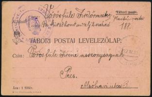 1915 Tábori posta levelezőlap HP 188