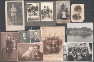 cca 1900-1940 12 db vegyes fotó hajók, családi és egyéb fotók