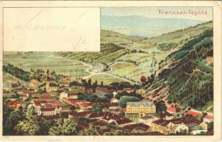 1899 (Vorläufer) Trencsénteplic, Trencianske Teplice; Kunstanstalt Kosmos litho + mozgóposta (EK)