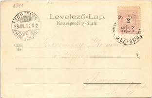 1899 (Vorläufer) Trencsénteplic, Trencianske Teplice; Kunstanstalt Kosmos litho + mozgóposta (EK)