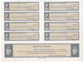 Budapest 1924. "Magyar Nemzeti Bank" részvény 100K-ról (2x), sorszámkövetők "037.261-...