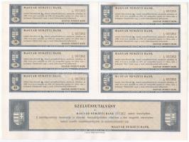 Budapest 1924. "Magyar Nemzeti Bank" részvény 100K-ról (2x), sorszámkövetők "037.261-...