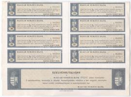 Budapest 1924. "Magyar Nemzeti Bank" részvény 100K-ról (3x), sorszámkövetők "052.243 ...