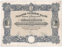 Budapest 1924. "Magyar Nemzeti Bank" részvény 100K-ról (3x), sorszámkövetők "052.243 ...