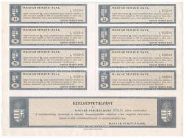 Budapest 1924. "Magyar Nemzeti Bank" részvény 100K-ról (3x), sorszámkövetők "052.243 ...