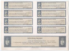 Budapest 1924. "Magyar Nemzeti Bank" részvény 100K-ról (3x), sorszámkövetők "052.243 ...