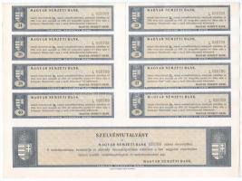 Budapest 1924. "Magyar Nemzeti Bank" részvény 100K-ról (3x), sorszámkövetők "028.787 ...
