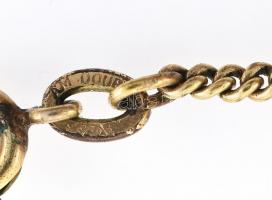 14K arany (Au) karkötő kereszt medállal, jelzett, apró elszíneződéssel, kopásnyomokkal, h: 17,5 cm, ...