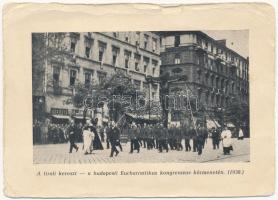 1938 Budapest, Eucharisztikus Kongresszus körmenete, a tiroli kereszt. Credo kiadása (szakadások / tears)