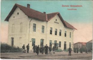 1913 Mátészalka, vasútállomás. Weisz Zsigmond kiadása