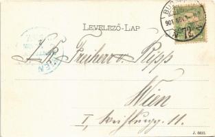 1901 Budapest VII. Keleti pályaudvar, vasútállomás. Schmidt Edgar kiadása (EK)