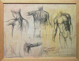 K.A. jelzéssel: Hódolat a mesternek ceruza-papír, keretben 30x40 cm