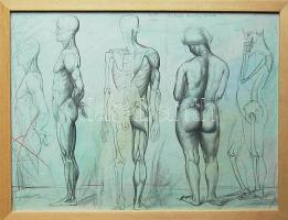 K.A. jelzéssel: Tisztelet Barcsay Jenőnek ceruza-papír, keretben 30x40 cm