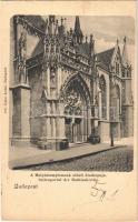 1901 Budapest I. Mátyás templom, oldali díszkapu. Ganz Antal 105. (EK)