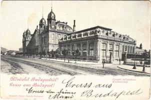 1899 Budapest VI. Nyugati pályaudvar, vasútállomás. Schmidt Edgar kiadása (kopott sarkak / worn corners)