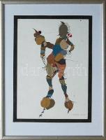 Gáspár Gyula (1957-) Salome tánca; tempera-tus-papír, szignált, keretben  42x32 cm