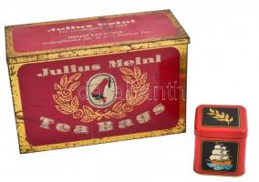 Julius Meinl óriás és közepes méretű fém teás doboz. 17x39x22 cm