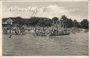 1934 Nagymaros, strand, úszó vízi csúszda