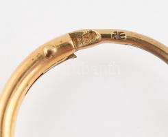 Arany (Au) 14K fülbevaló karika/orrpiercing, jelzettek, d:1,5 cmx5, nettó: 1,42 gr