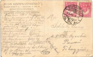 1928 Budapest II. Budai Kispipa vendéglő, Mihály Gyula vendéglős, kerthelyiség. Margit körút 14. Ábr...