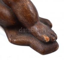 2 db zsírkő puttó, egyiken lepattanások, h: 14 cm