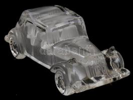 Daum France jelzéssel üveg autó, kis kopásnyomokkal, h: 16 cm