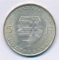 1947. 5Ft Ag "Kossuth" T:1-,2 patina 
Adamo F8.1