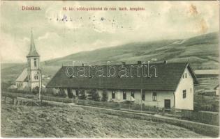 1917 Désakna, Ocna Dejului; M. kir. sóbányahivatal és római katolikus templom. Moskovitz Vilmos kiadása / salt mine office and church + K.u.K. Inf. Regt. No. 38. Alfons Der XIII. König von Spanien