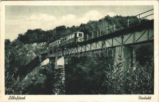 1939 Lillafüred, viadukt, vasúti híd, vonat (EK)