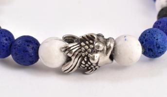 Lávakő howlit ásvány karkötő 19 cm