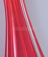 Flavio Poli jelzéssel piros üveg váza, kis kopásnyomokkal, m: 28 cm