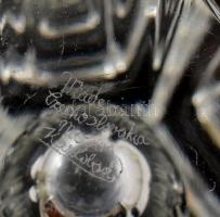 Moser jelzéssel üveg váza, kis kopásnyomokkal, m: 22,5 cm