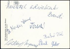 1972 München, a magyar öttusa válogatott tagjai által képeslap az olimpiáról, rajta, Dr. Nagy Imre (...