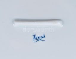 Herendi virágmintás áttört tál, kézzel festett, jelzett, kis mázhibával, 35x22x8 cm