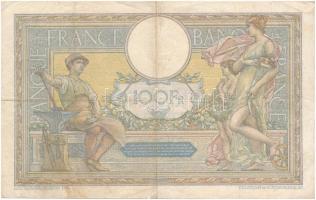 Franciaország 1924. 100Fr T:III,III- tűly.
France 1924. 100 Francs C:F,VG pinholes