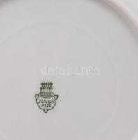 Zsolnay mitológiai jelenettel díszített, irizáló porcelán teáscsészék aljjal, 5 db. Matricás, jelzet...