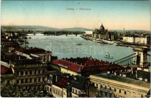 Budapest, látkép Budáról a parlament és Margitsziget felé