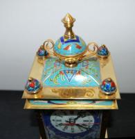 Rekeszzománc díszítésű asztali óra (működőképes) 21 cm magas