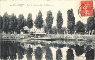 1908 Billancourt, Bord de la Seine et Quai / Seine riverside, quay. TCV card
