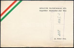1936 Magyar Akadémikus Bál, Bécs, meghívó