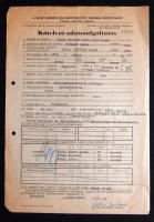 1944 Keresztény zsidók szövetségének adatszolgáltató lapja