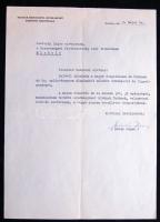 1962 Kádár János aláírása köszönőlevélen