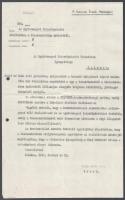 1942 gróf zicsi és vázsonykői Zichy Gyula (1871-1942) kalocsai érsek aláírása levél hátoldalán, fejléces papíron, hajtásnyommal, lyukasztva