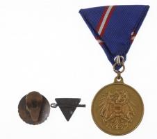 Ausztria 1963. Katonai Szolgálati érdemérem "Stets Bereit" aranyozott Br mellszalaggal + D...