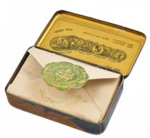 Fém szivarkás doboz, rozsdás, 4,5×7,5×2 cm