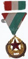 1957. Munkás-Paraszt Hatalomért Emlékérem aranyozott, zománcozott Br kitüntetés mellszalagon, szalagsávval, eredeti dísztokban T:1-